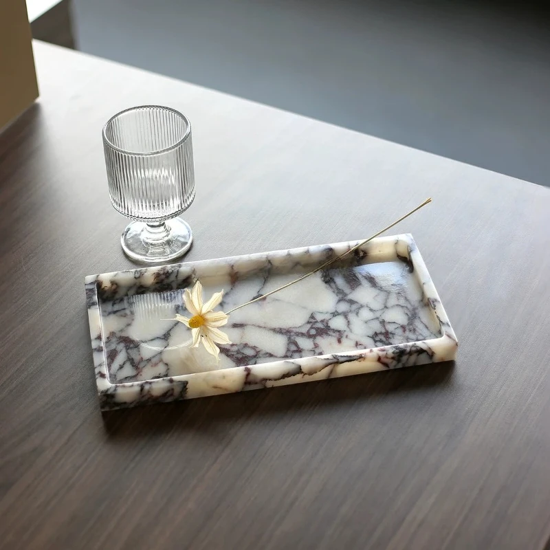 Marble Serving Board - 유럽풍 라이트 럭셔리 대리석 트레이, 직사각형
