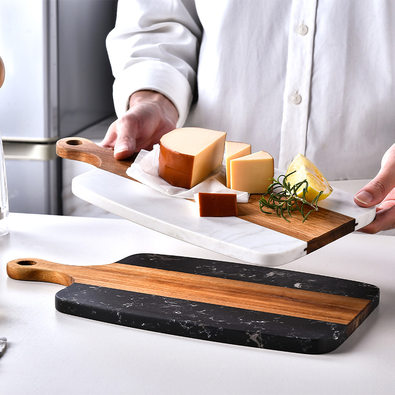 마호가니 나무결 도마 - 스테이크, 치즈 및 과일용 양 - Marble Serving Board 리뷰 및 가격