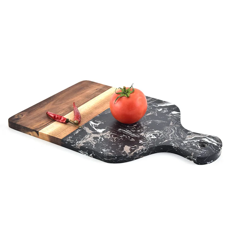 아카시아 나무와 대리석으로 만든 손잡이가 달린 주방용  - Marble Serving Board 리뷰 및 가격