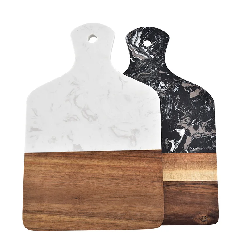 아카시아 나무와 대리석으로 만든 손잡이가 달린 주방용  - Marble Serving Board 리뷰 및 가격