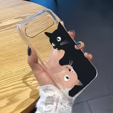 핫 카와이 만화 검은 고양이 패턴 투명 소프트 케이스  - Google Pixel 9 Pro 리뷰 및 가격