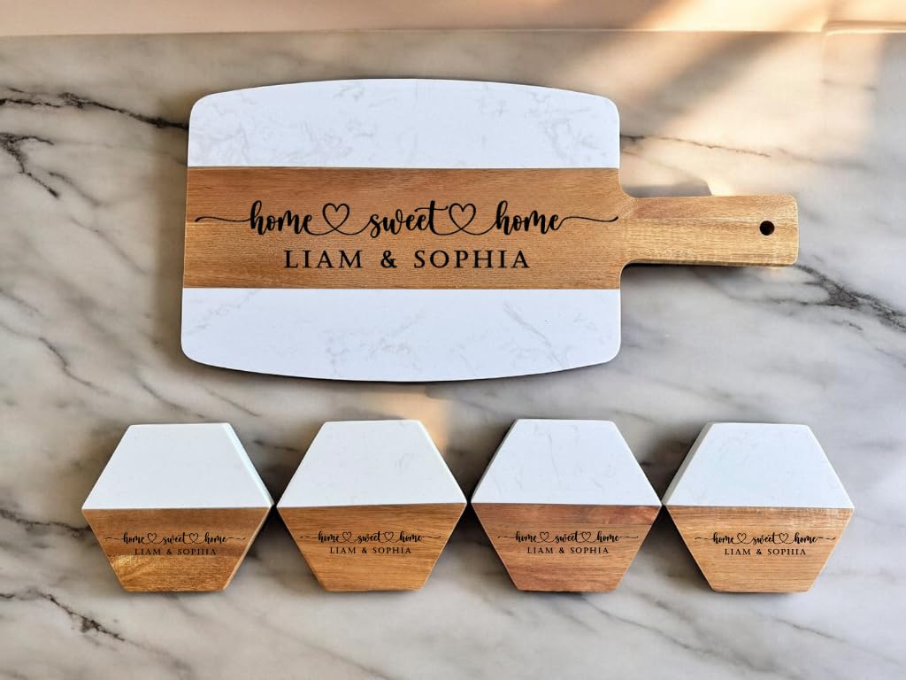 대리석과 아카시아 나무로 만든 10개 세트 커팅보드,  - Marble Serving Board 리뷰 및 가격